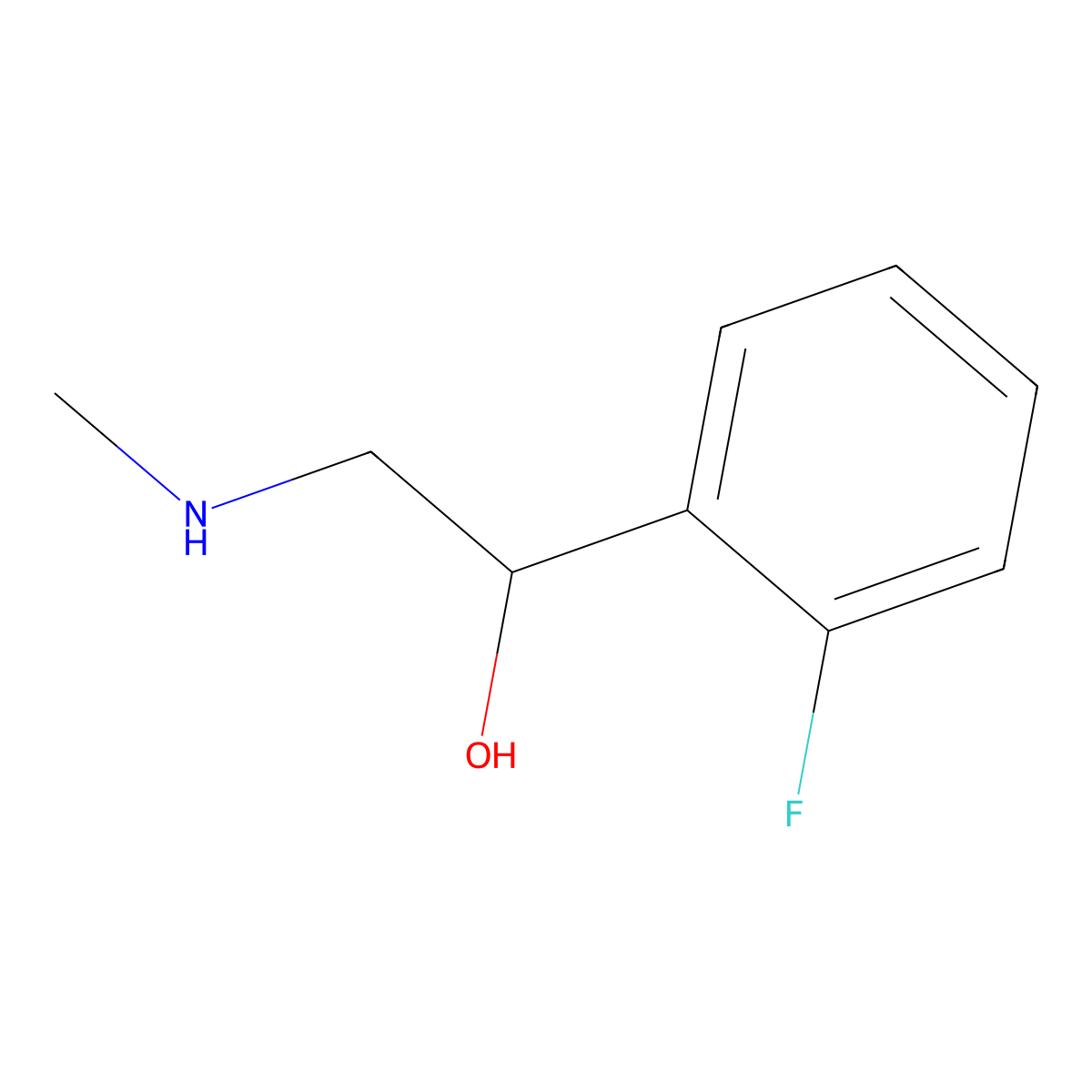 1-(2-Fluorophenyl)-2-(methylamino)ethan-1-ol molecular structure, CAS 1017417-72-9