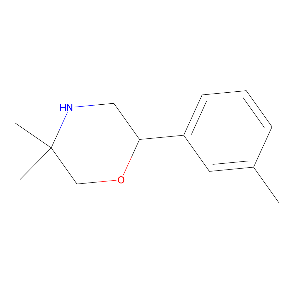 5,5-Dimethyl-2-m-tolylmorpholine molecular structure, CAS 1017418-26-6