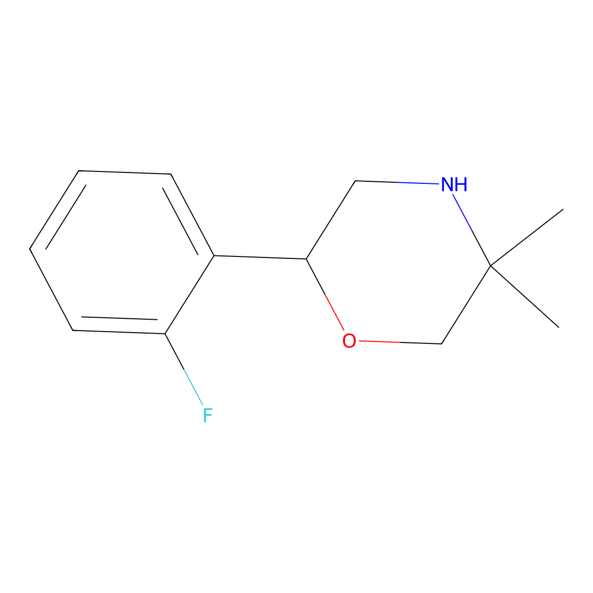 2-(2-Fluorophenyl)-5,5-dimethylmorpholine molecular structure, CAS 1017418-29-9