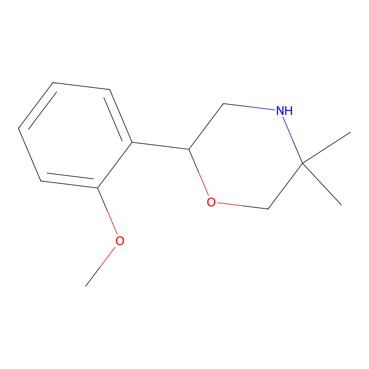 2-(2-Methoxyphenyl)-5,5-dimethylmorpholine molecular structure, CAS 1017418-32-4