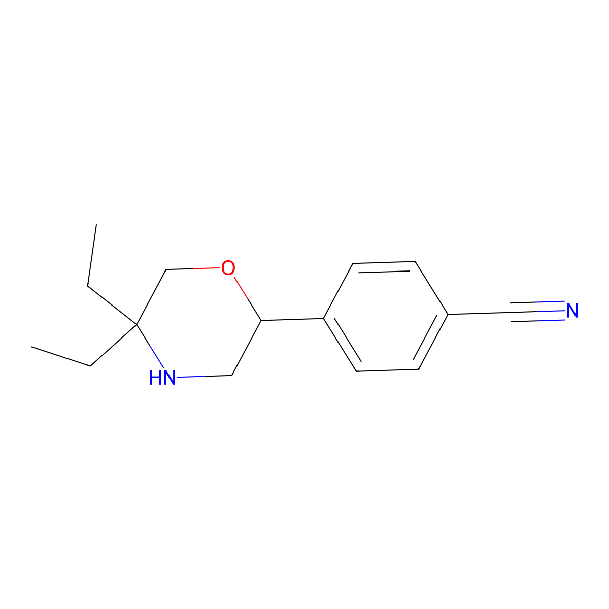 4-(5,5-Diethylmorpholin-2-yl)benzonitrile molecular structure, CAS 1017418-41-5