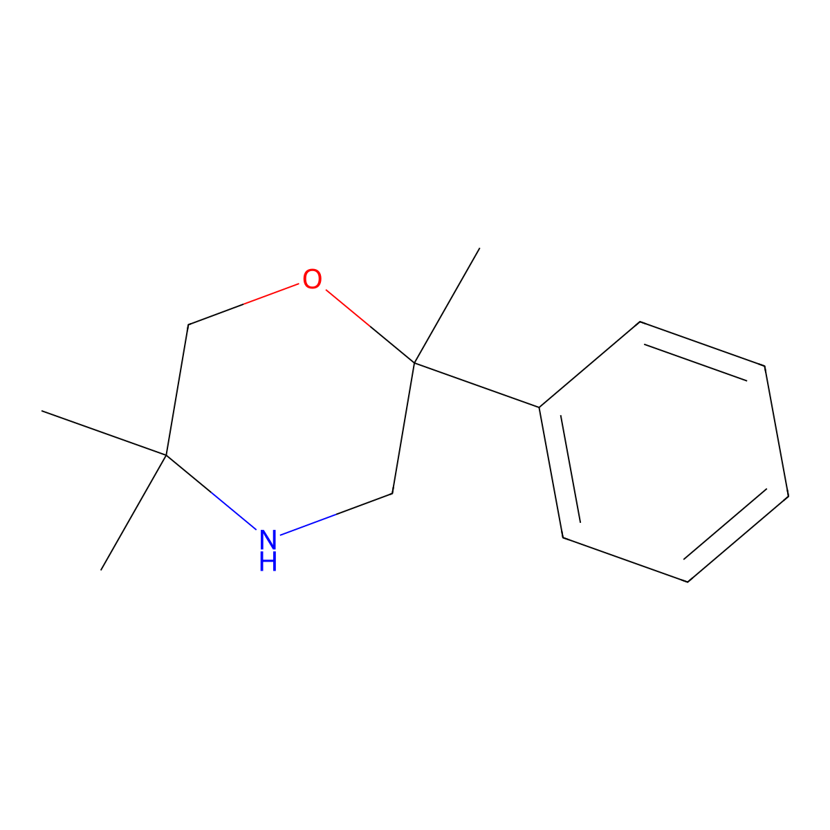 2,5,5-Trimethyl-2-phenylmorpholine molecular structure, CAS 1017419-75-8