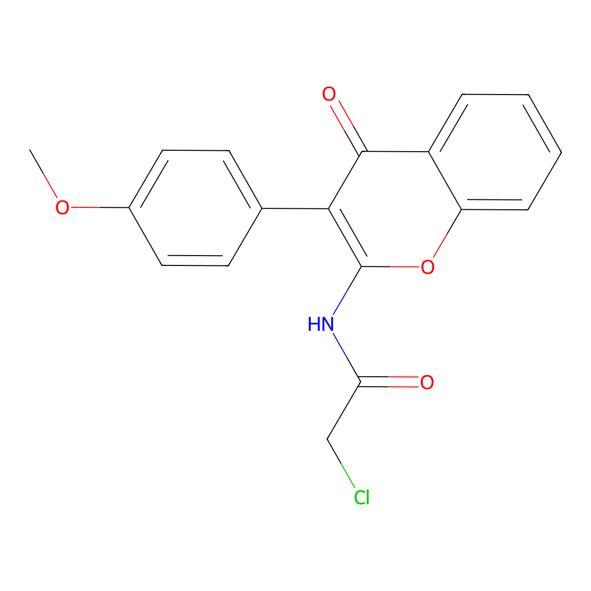 2-Chloro-N-(3-(4-methoxyphenyl)-4-oxo-4H-chromen-2-yl)acetamide molecular structure, CAS 1017420-44-8