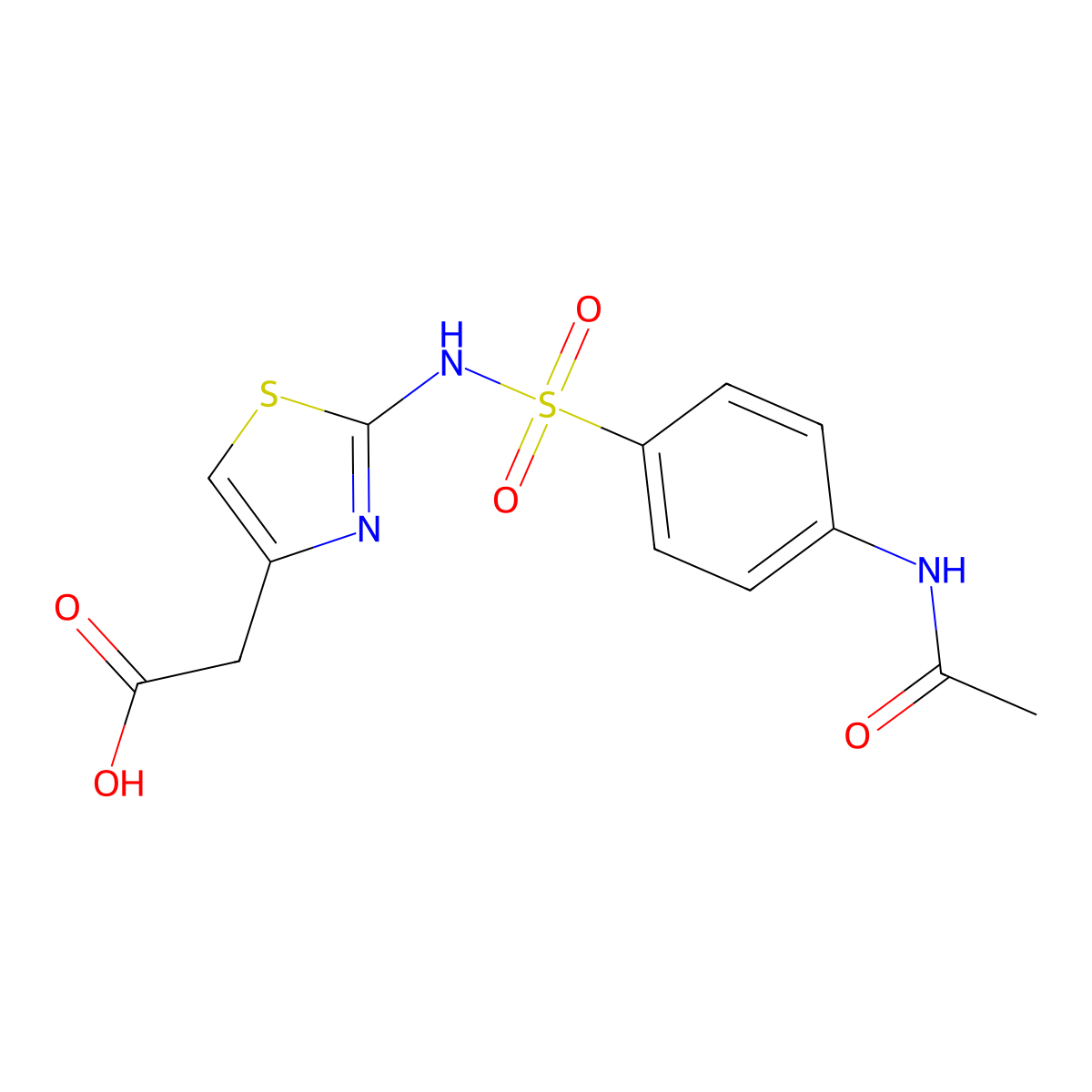 [2-(([4-(Acetylamino)phenyl]sulfonyl)amino)-1,3-thiazol-4-yl]acetic acid molecular structure, CAS 1017421-54-3