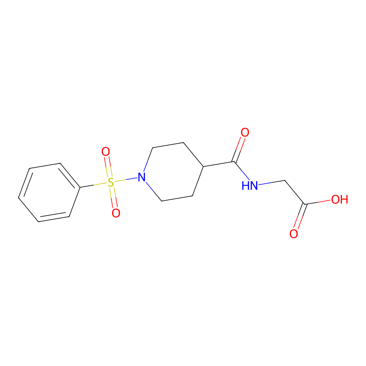 2-{[1-(Benzenesulfonyl)piperidin-4-yl]formamido}acetic acid molecular structure, CAS 1017421-58-7