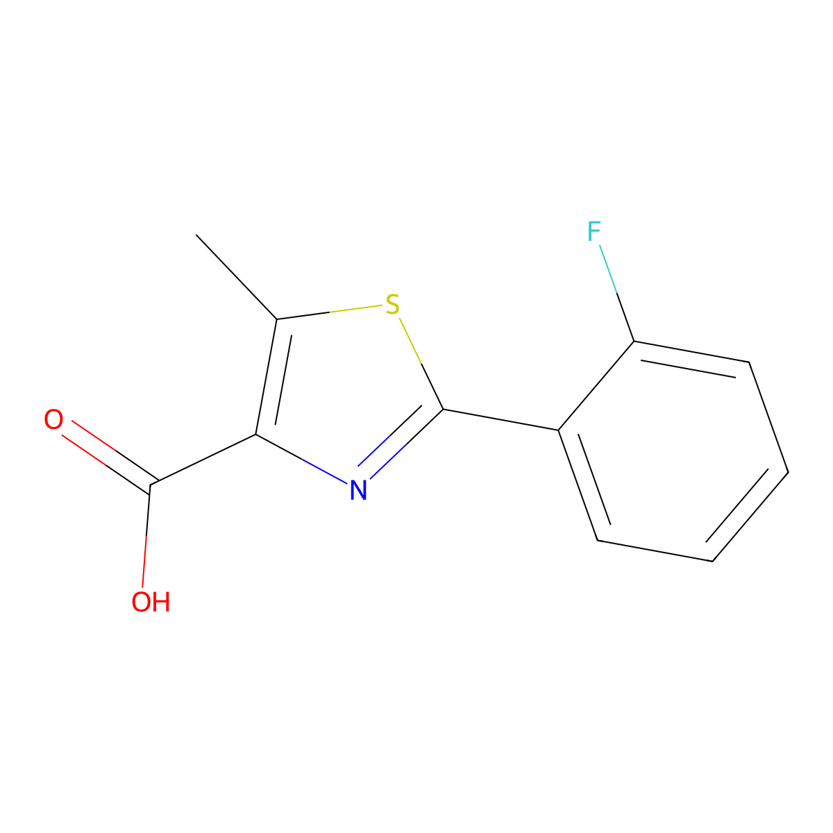 2-(2-Fluorophenyl)-5-methyl-1,3-thiazole-4-carboxylic acid molecular structure, CAS 1017421-73-6