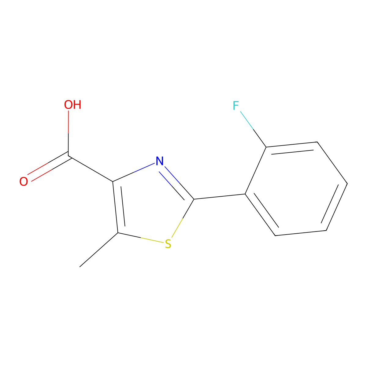 2-(2-Fluorophenyl)-5-methyl-1,3-thiazole-4-carboxylic acid molecular structure, CAS 1017421-73-6