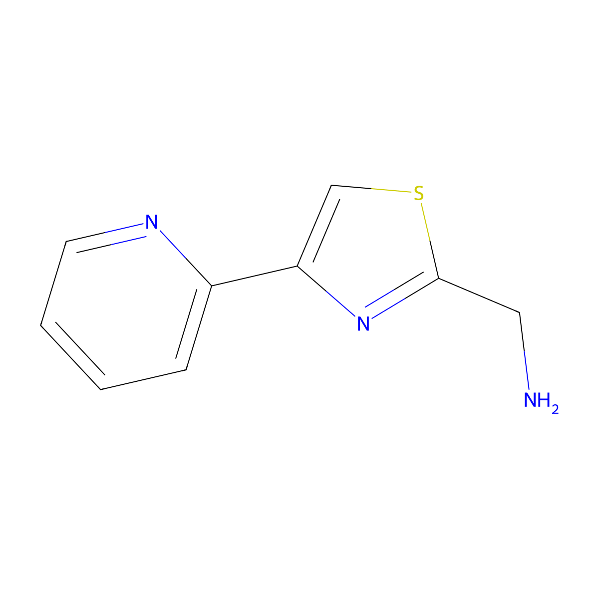 [4-(Pyridin-2-yl)-1,3-thiazol-2-yl]methanamine molecular structure, CAS 1017421-84-9