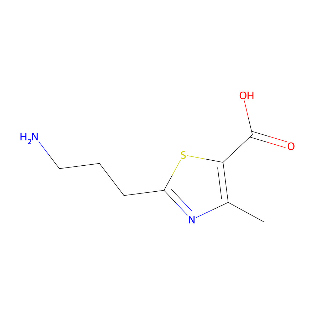 2-(3-Aminopropyl)-4-methyl-1,3-thiazole-5-carboxylic acid molecular structure, CAS 1017422-62-6