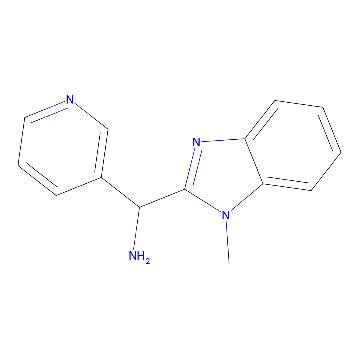 (1-Methyl-1H-benzo[d]imidazol-2-yl)(pyridin-3-yl)methanamine molecular structure, CAS 1017422-91-1