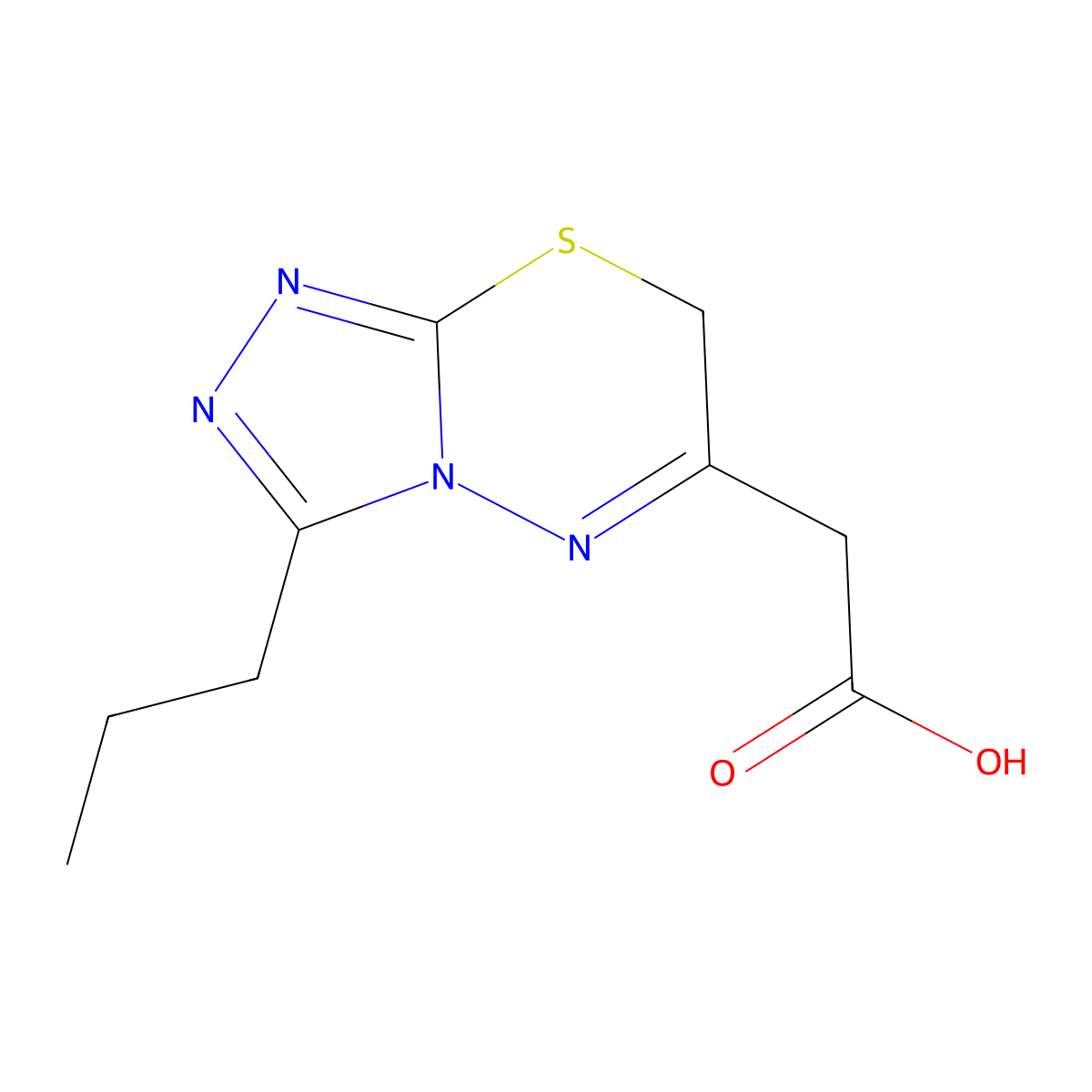 6-(Carboxymethyl)-3-propyl-7H-[1,2,4]triazolo[3,4-b][1,3,4]thiadiazine molecular structure, CAS 1017422-92-2