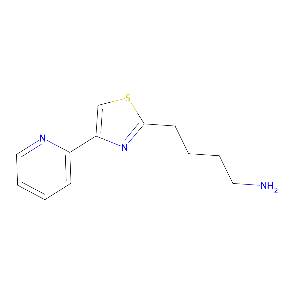 4-[4-(Pyridin-2-yl)-1,3-thiazol-2-yl]butan-1-amine molecular structure, CAS 1017423-03-8