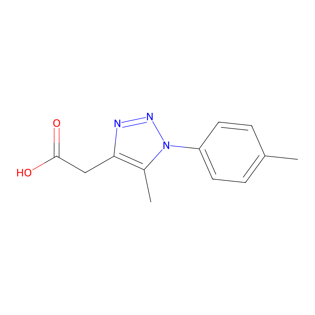 2-[5-methyl-1-(4-methylphenyl)-1H-1,2,3-triazol-4-yl]acetic acid molecular structure, CAS 1017423-18-5