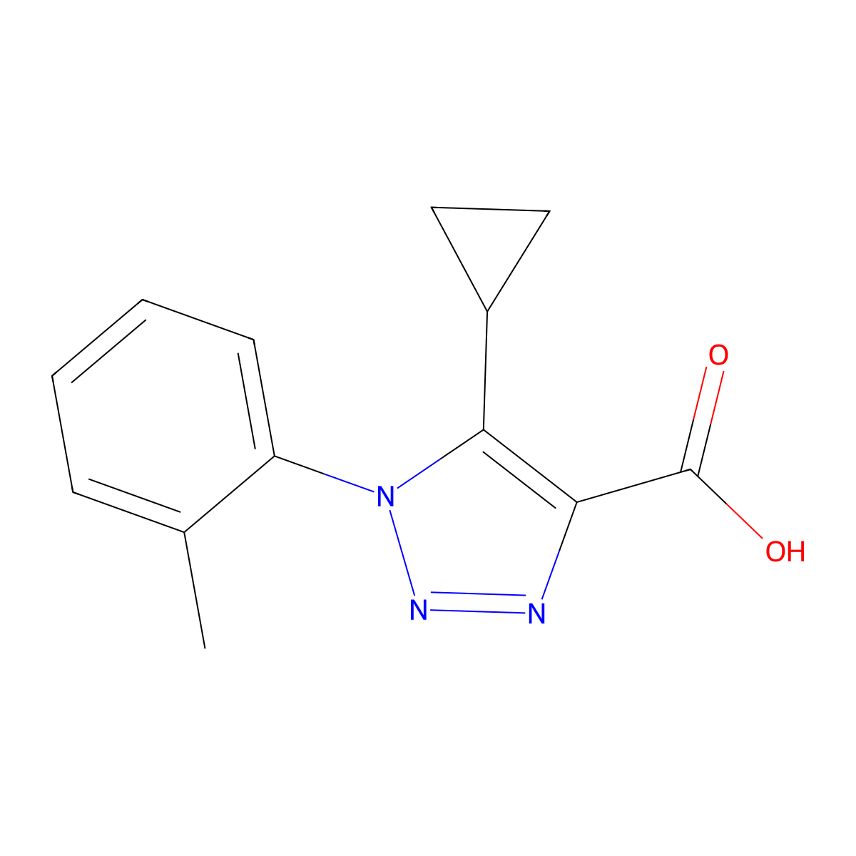 5-cyclopropyl-1-(2-methylphenyl)-1H-1,2,3-triazole-4-carboxylic acid molecular structure, CAS 1017423-44-7