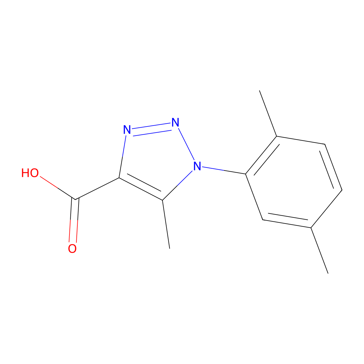 1-(2,5-dimethylphenyl)-5-methyl-1H-1,2,3-triazole-4-carboxylic acid molecular structure, CAS 1017423-52-7