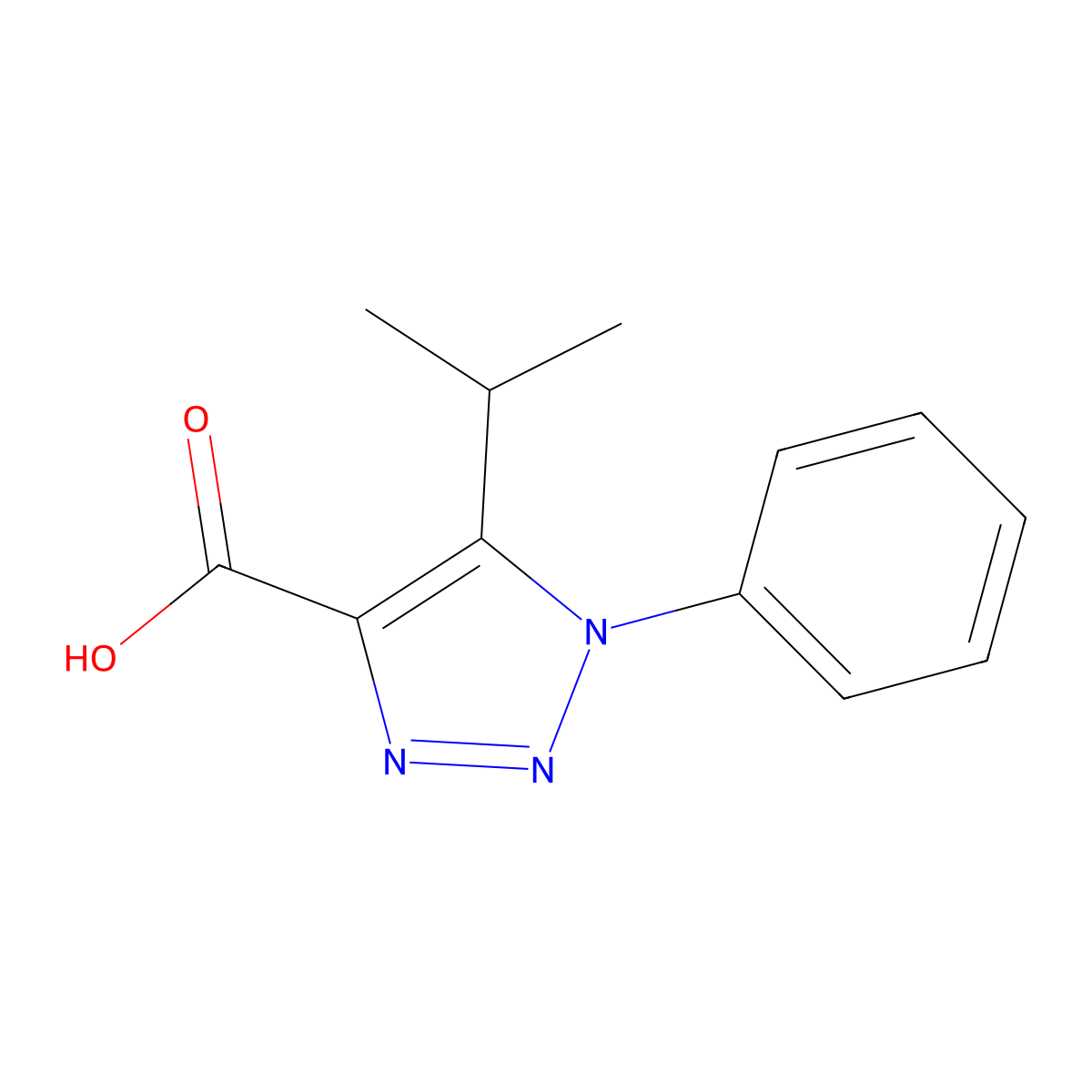 1-phenyl-5-(propan-2-yl)-1H-1,2,3-triazole-4-carboxylicacid molecular structure, CAS 1017423-60-7