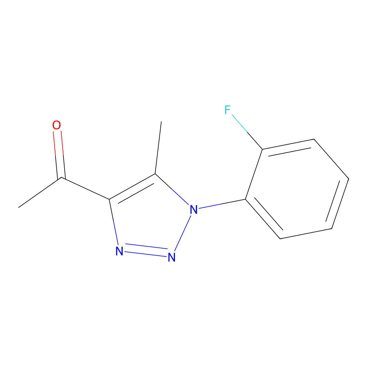 1-[1-(2-fluorophenyl)-5-methyl-1H-1,2,3-triazol-4-yl]ethanone molecular structure, CAS 1017423-84-5