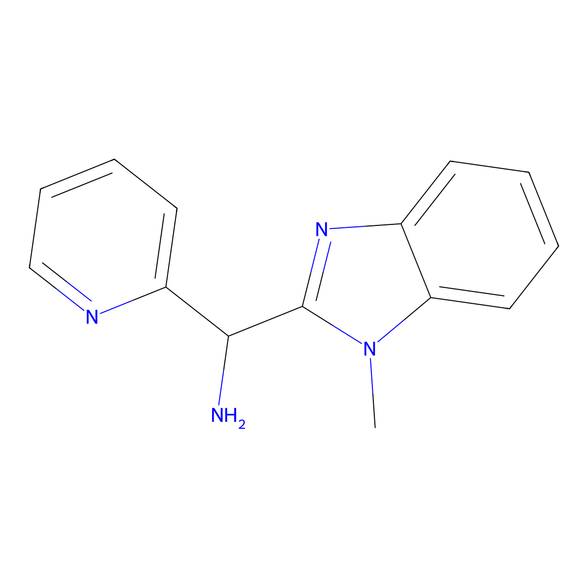 (1-Methyl-1H-benzo[d]imidazol-2-yl)(pyridin-2-yl)methanamine molecular structure, CAS 1017423-86-7