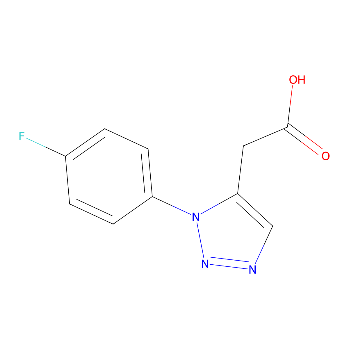 2-(1-(4-Fluorophenyl)-1H-1,2,3-triazol-5-yl)acetic acid molecular structure, CAS 1017423-88-9