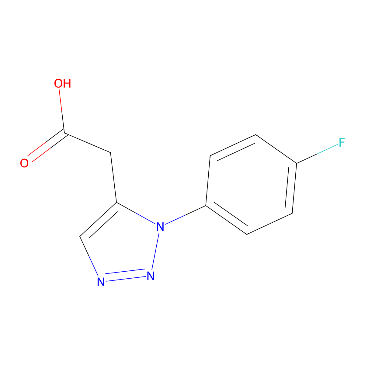 2-(1-(4-Fluorophenyl)-1H-1,2,3-triazol-5-yl)acetic acid molecular structure, CAS 1017423-88-9