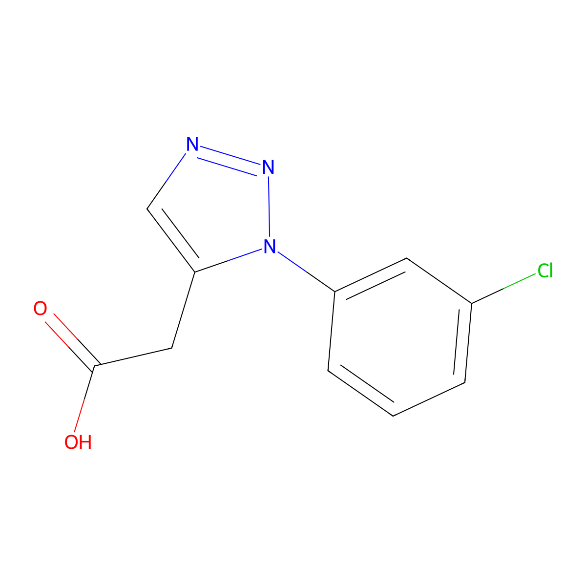 [1-(3-chlorophenyl)-1H-1,2,3-triazol-5-yl]acetic acid molecular structure, CAS 1017423-92-5