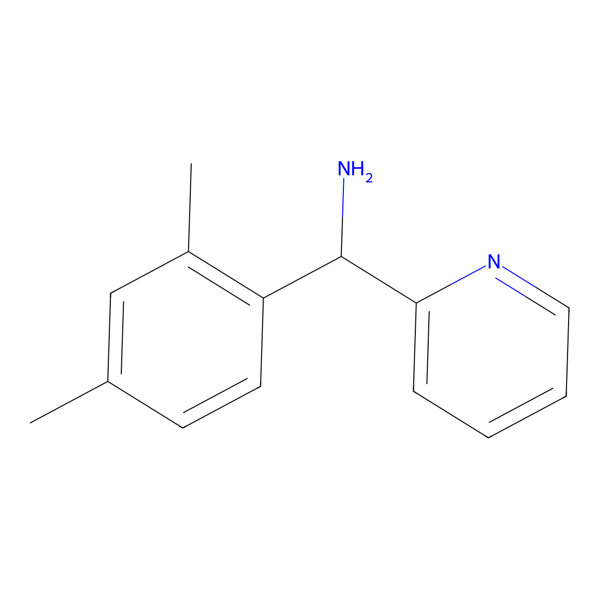 (2,4-Dimethylphenyl)(pyridin-2-yl)methanamine molecular structure, CAS 1017424-56-4