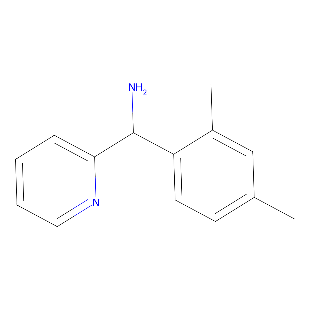 (2,4-Dimethylphenyl)(pyridin-2-yl)methanamine molecular structure, CAS 1017424-56-4