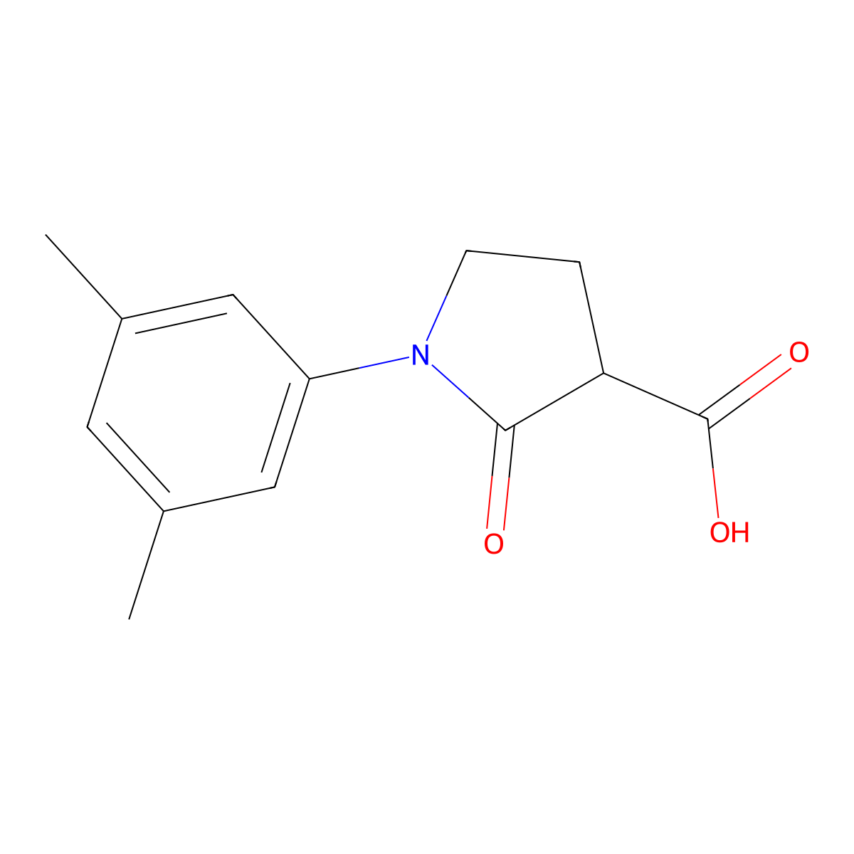 1-(3,5-Dimethylphenyl)-2-oxopyrrolidine-3-carboxylic acid molecular structure, CAS 1017427-36-9