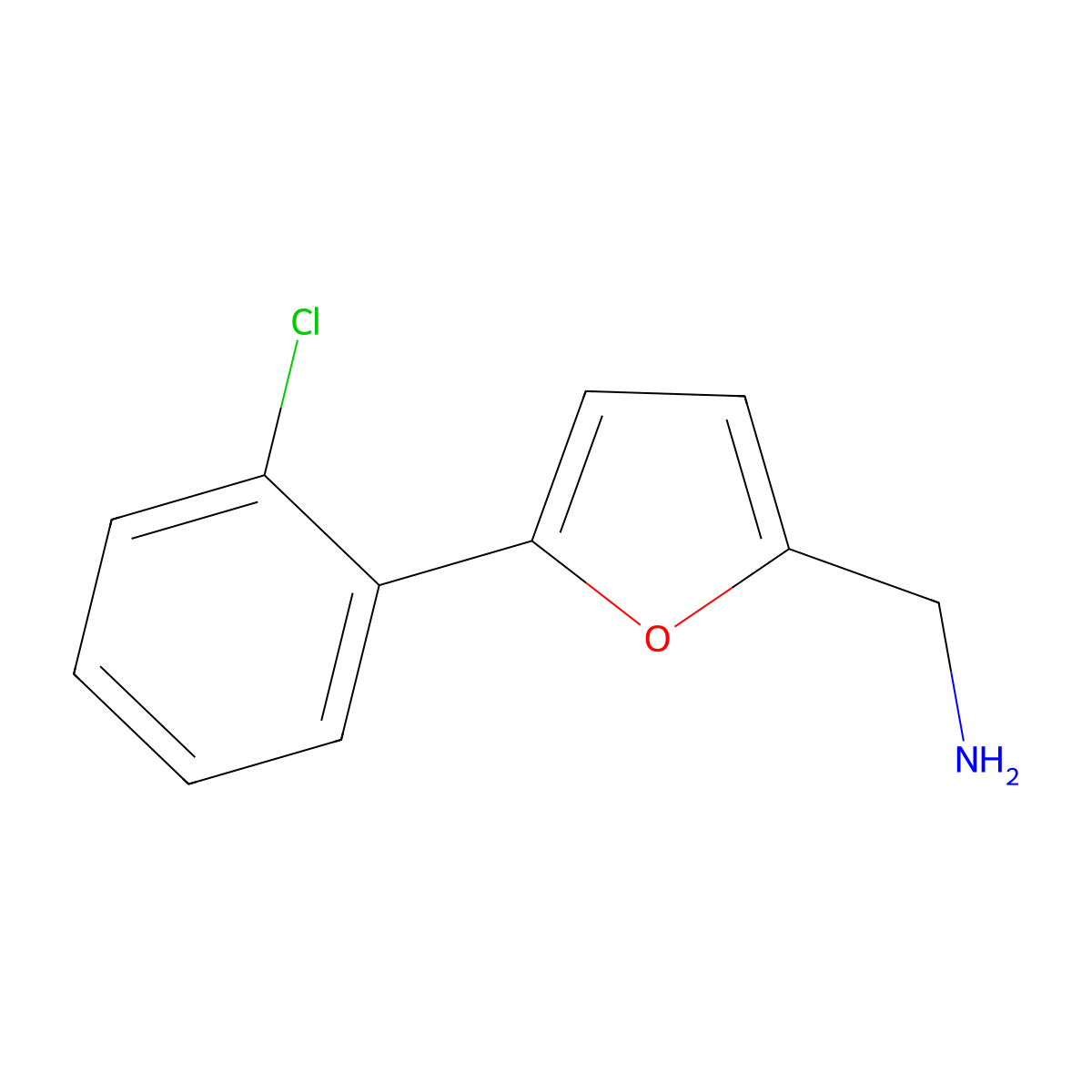 1-[5-(2-Chlorophenyl)-2-furyl]methanamine molecular structure, CAS 1017427-47-2