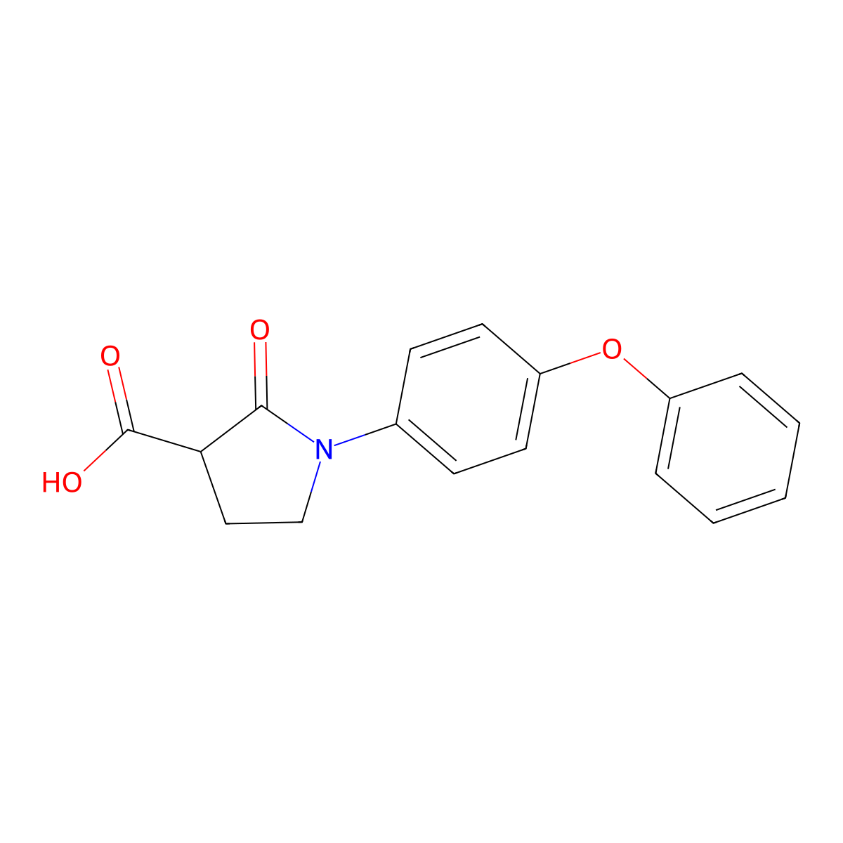 2-Oxo-1-(4-phenoxyphenyl)pyrrolidine-3-carboxylic acid molecular structure, CAS 1017427-68-7