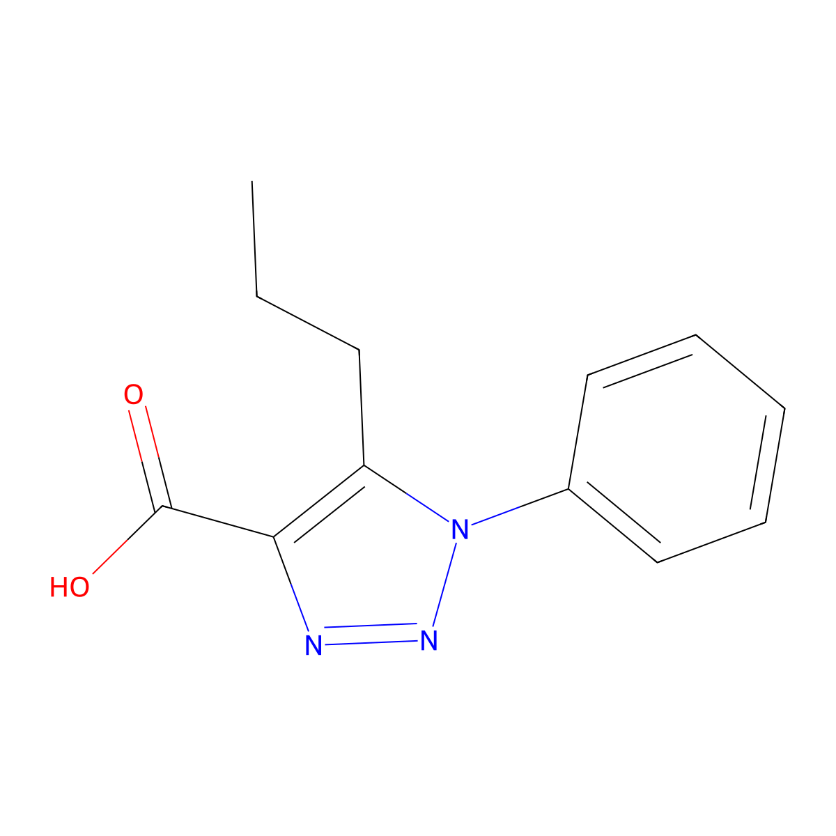 1-Phenyl-5-propyl-1H-1,2,3-triazole-4-carboxylic acid molecular structure, CAS 1017427-79-0