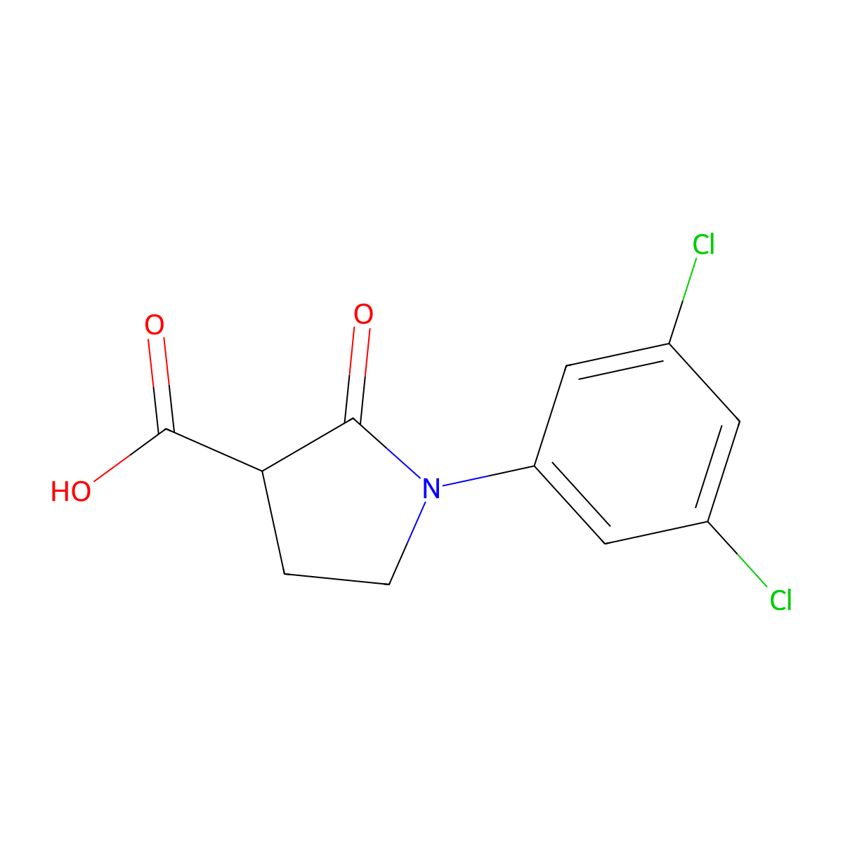 1-(3,5-Dichlorophenyl)-2-oxopyrrolidine-3-carboxylic acid molecular structure, CAS 1017427-84-7
