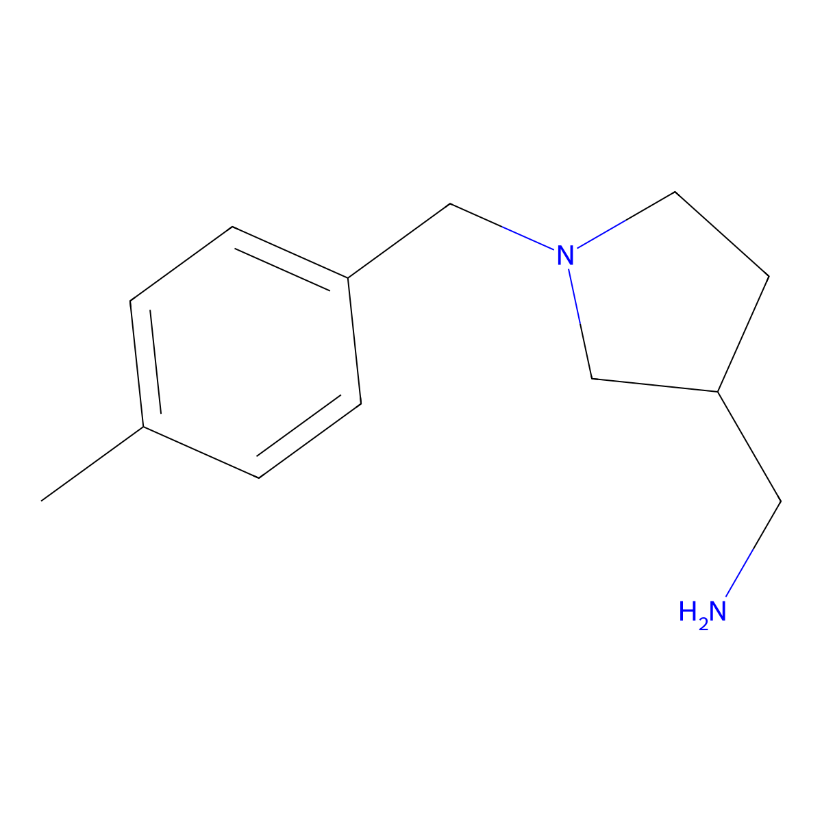 {[1-(4-Methylbenzyl)pyrrolidin-3-yl]methyl}amine molecular structure, CAS 1017427-94-9