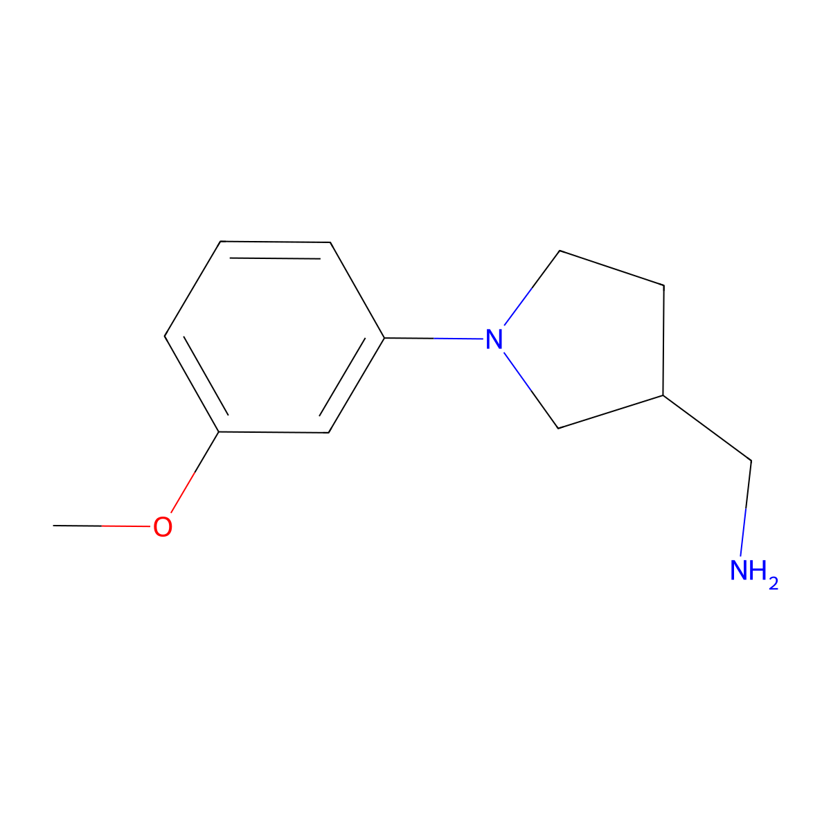 [1-(3-Methoxyphenyl)pyrrolidin-3-yl]methanamine molecular structure, CAS 1017428-45-3