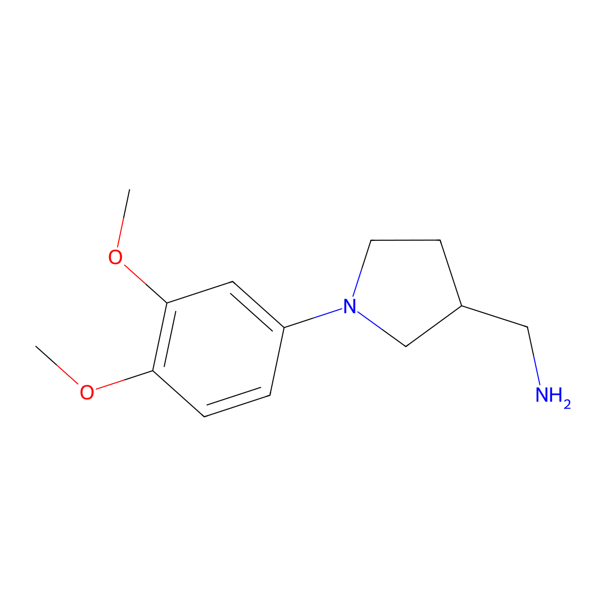 [1-(3,4-Dimethoxyphenyl)pyrrolidin-3-yl]methanamine molecular structure, CAS 1017428-53-3