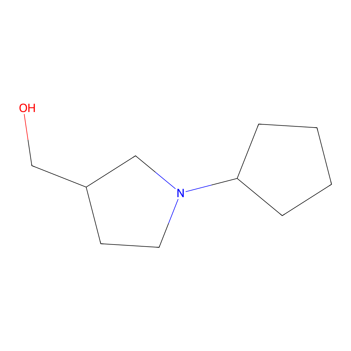 (1-Cyclopentylpyrrolidin-3-yl)methanol molecular structure, CAS 1017429-88-7