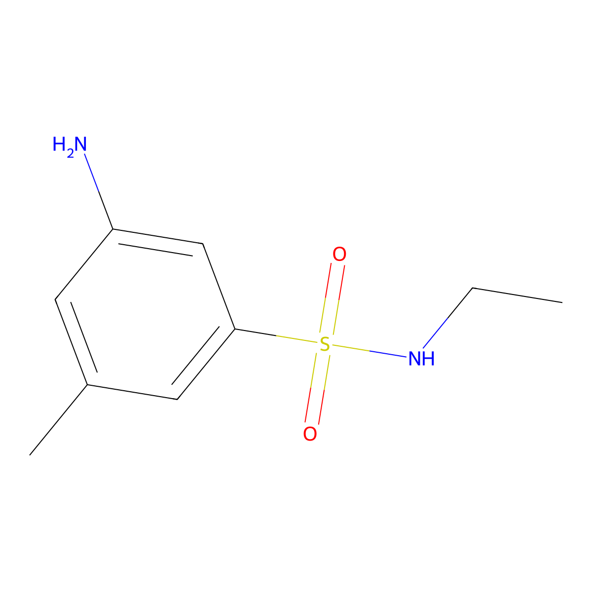 3-Amino-N-ethyl-5-methylbenzene-1-sulfonamide molecular structure, CAS 1017430-12-4