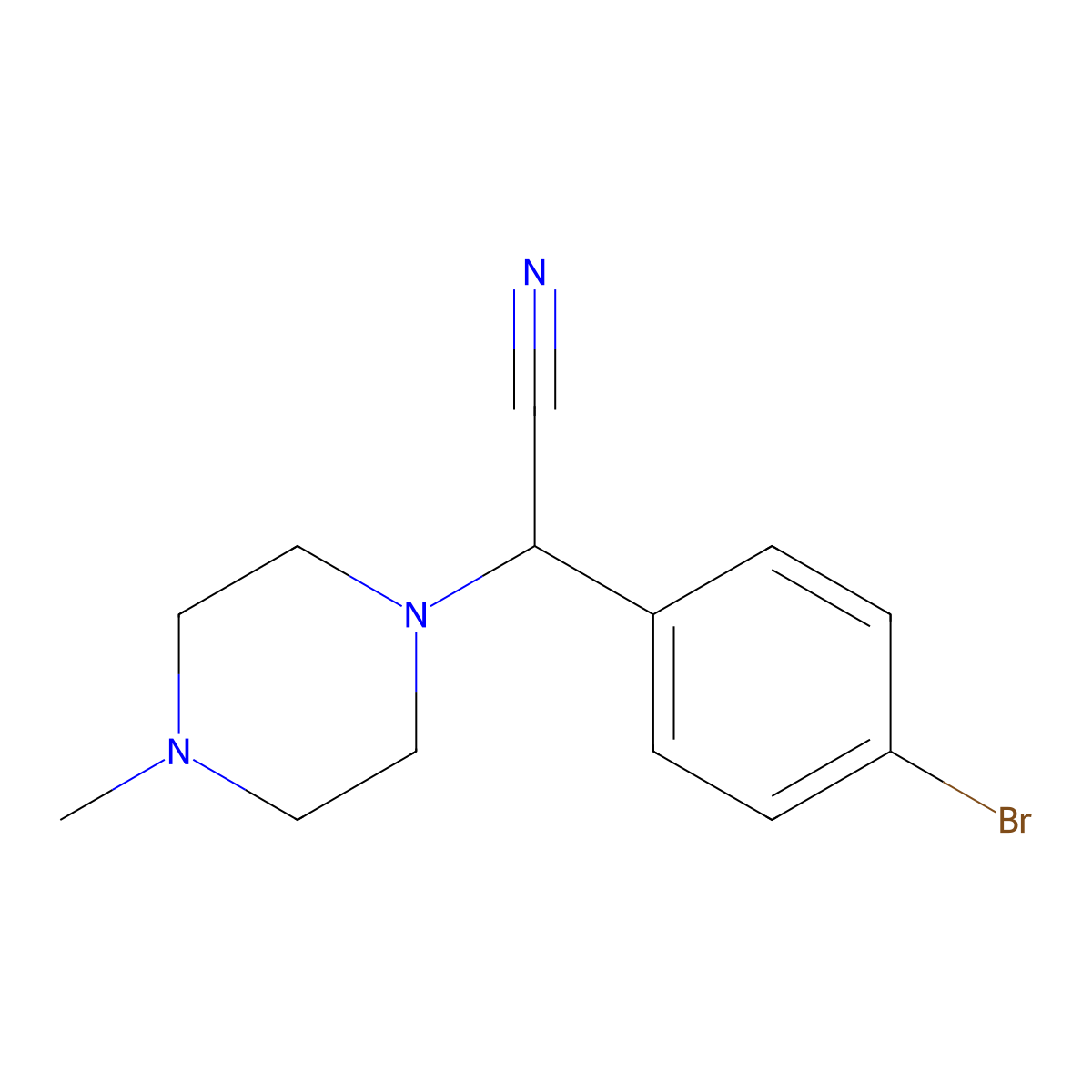 2-(4-Bromophenyl)-2-(4-methylpiperazin-1-yl)acetonitrile molecular structure, CAS 1017433-02-1