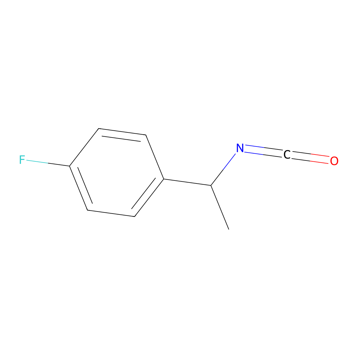 1-Fluoro-4-(1-isocyanatoethyl)benzene molecular structure, CAS 1017433-53-2