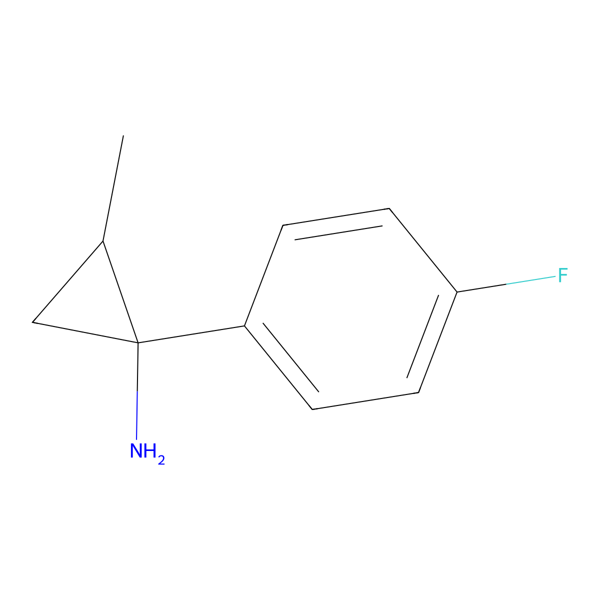 Cyclopropanamine, 1-(4-fluorophenyl)-2-methyl- molecular structure, CAS 1017434-59-1