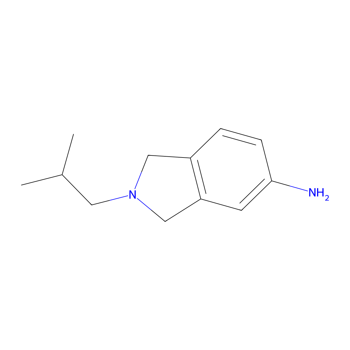 2-(2-methylpropyl)-2,3-dihydro-1H-isoindol-5-amine molecular structure, CAS 1017434-92-2