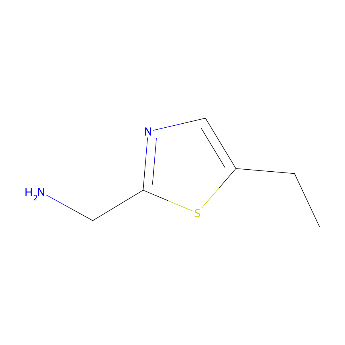 (5-Ethyl-1,3-thiazol-2-yl)methanamine molecular structure, CAS 1017435-71-0