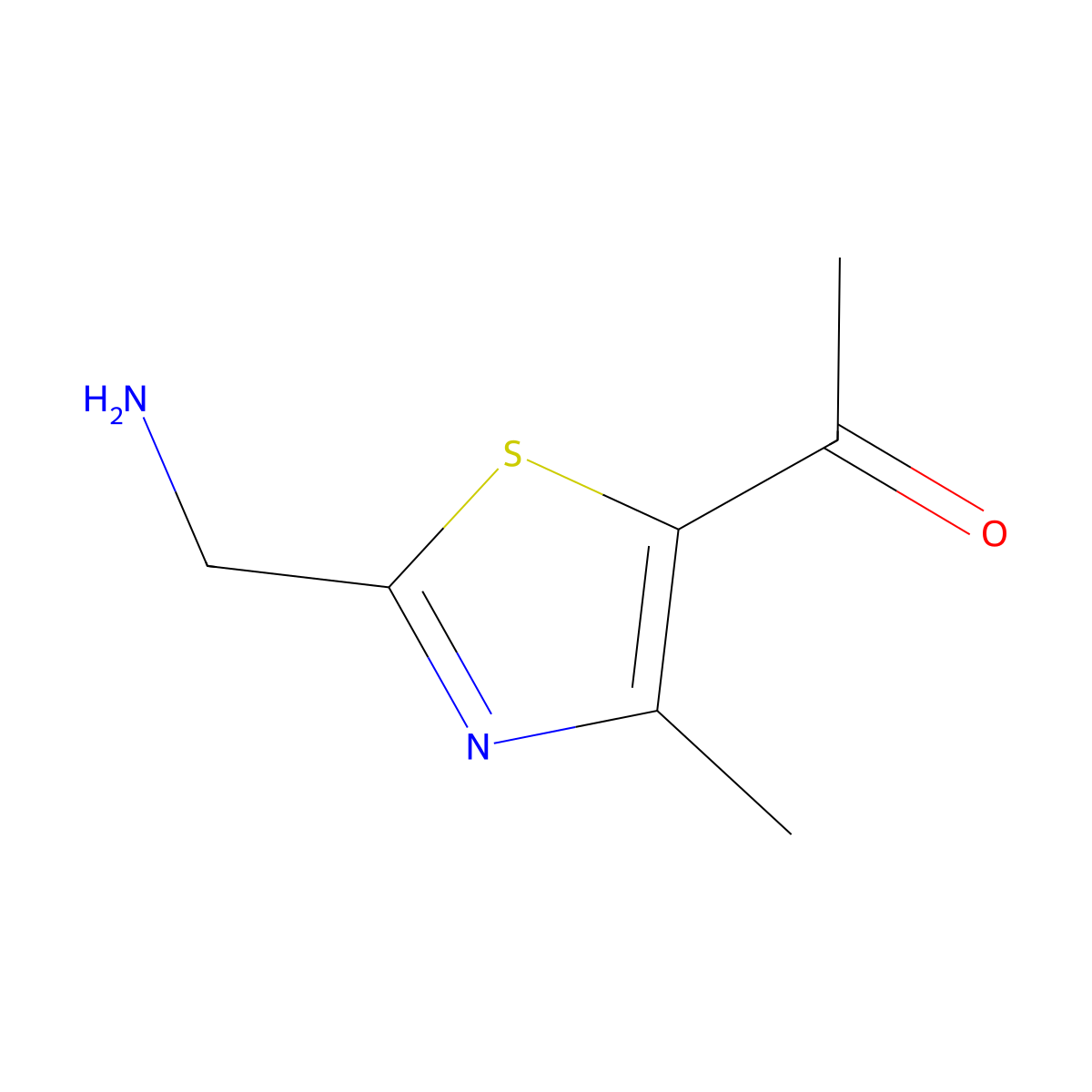 1-[2-(Aminomethyl)-4-methyl-1,3-thiazol-5-yl]ethan-1-one molecular structure, CAS 1017435-97-0