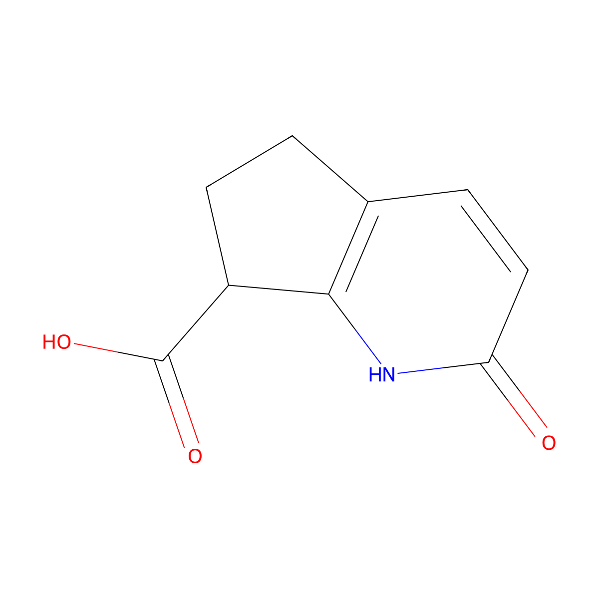 2-hydroxy-5H,6H,7H-cyclopenta[b]pyridine-7-carboxylic acid molecular structure, CAS 1017436-19-9