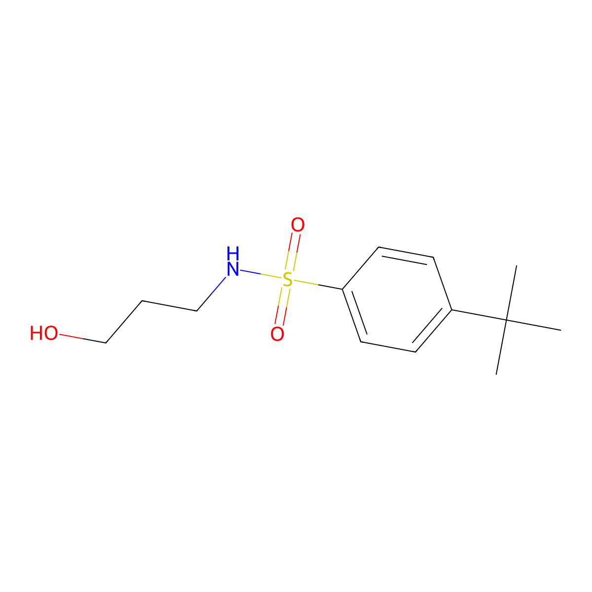 4-tert-butyl-N-(3-hydroxypropyl)benzenesulfonamide molecular structure, CAS 1017436-75-7