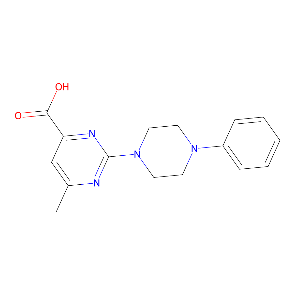 6-Methyl-2-(4-phenylpiperazin-1-yl)pyrimidine-4-carboxylic acid molecular structure, CAS 1017437-84-1