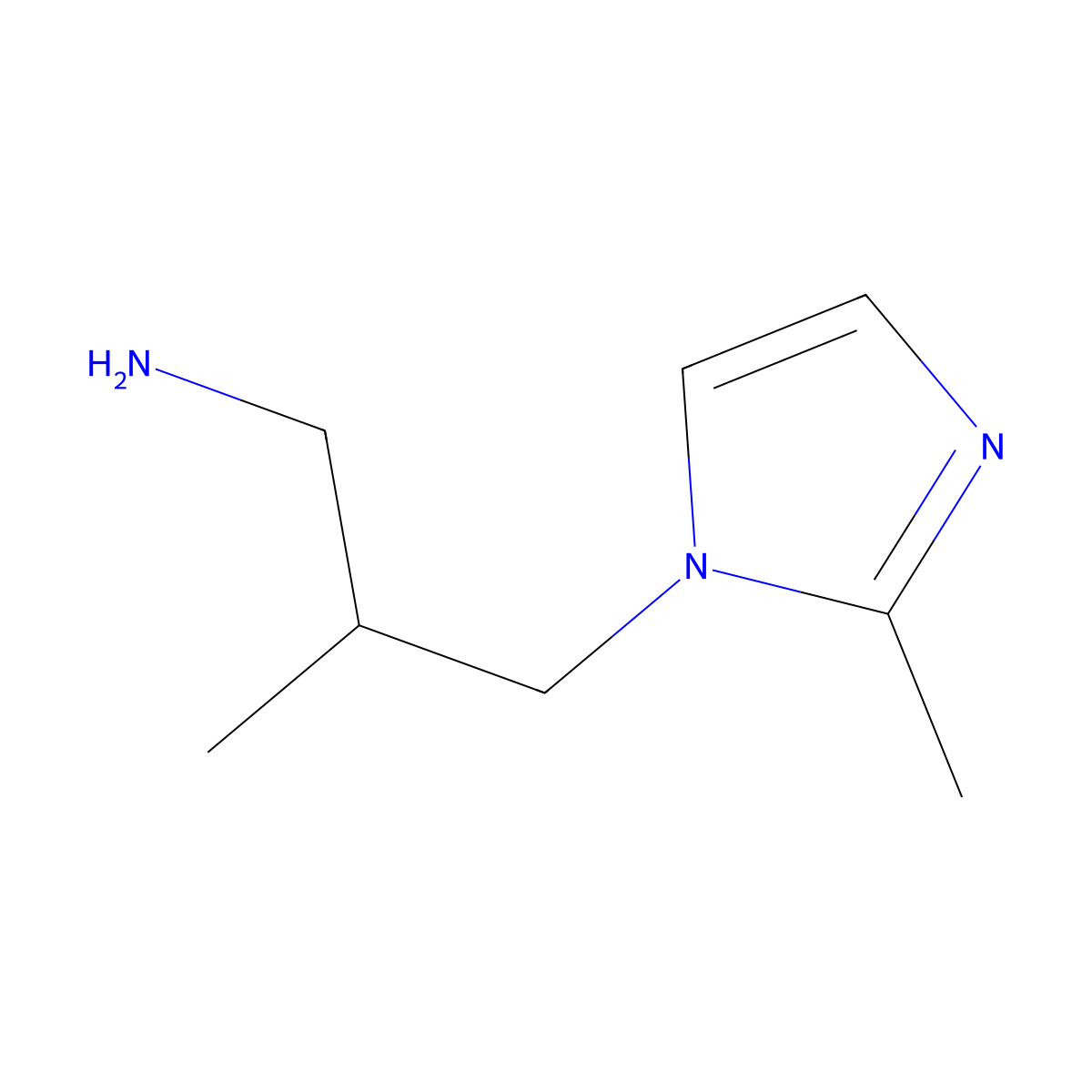 2-methyl-3-(2-methyl-1H-imidazol-1-yl)propan-1-amine molecular structure, CAS 1017437-98-7