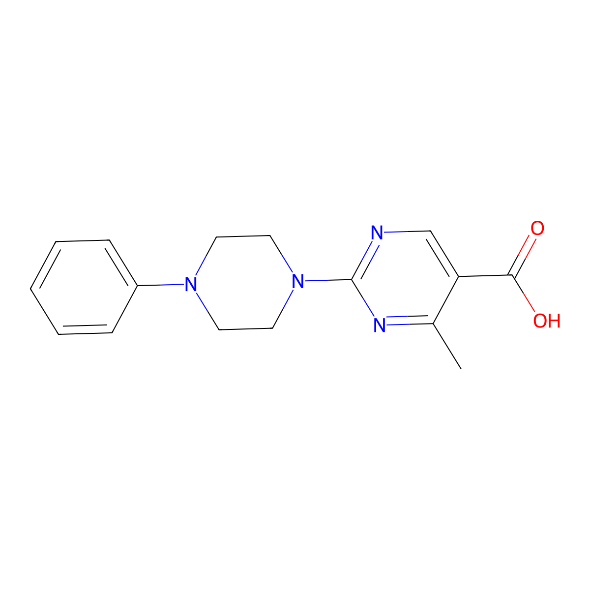 4-Methyl-2-(4-phenylpiperazin-1-yl)pyrimidine-5-carboxylic acid molecular structure, CAS 1017438-79-7