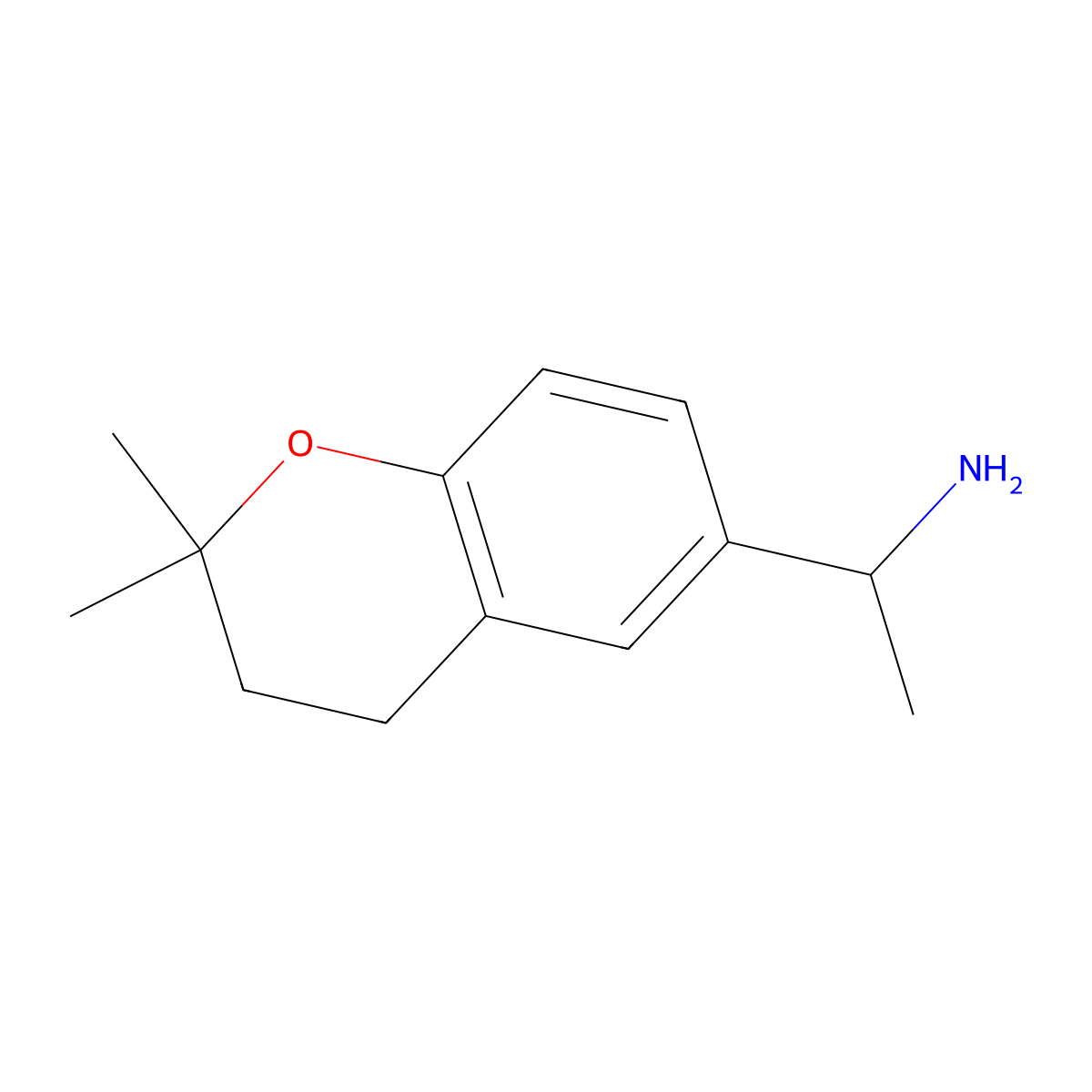 1-(2,2-dimethyl-3,4-dihydro-2H-1-benzopyran-6-yl)ethan-1-amine molecular structure, CAS 1017440-44-6