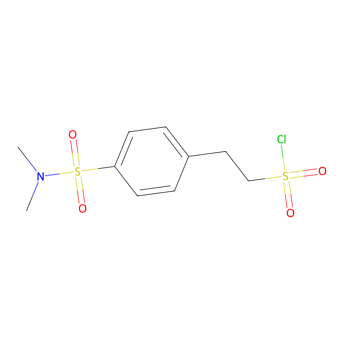 2-[4-(Dimethylsulfamoyl)phenyl]ethane-1-sulfonyl chloride molecular structure, CAS 1017442-54-4